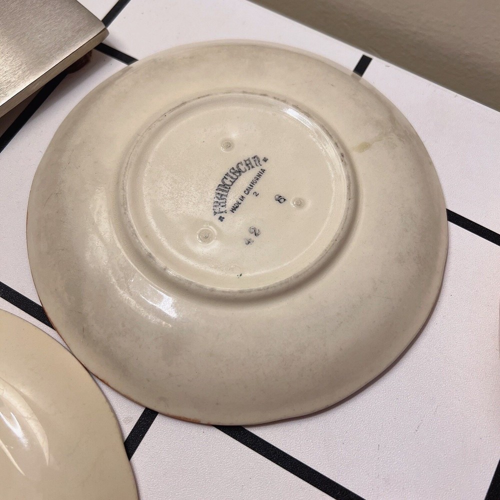 Lot of 6 Vintage Franciscan "Apple" Pattern Ceramic Saucers California USA - Picture 12 of 12